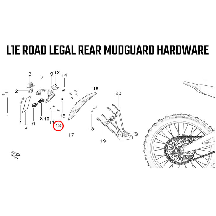 L1E Road Legal - Rear Mudguard Hardware