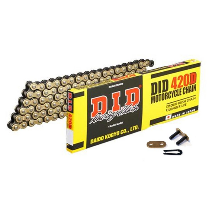 Motorcycle Chain DID Heavy Duty Gold 420 D 114 (RJ) 60 T Sprocket Version