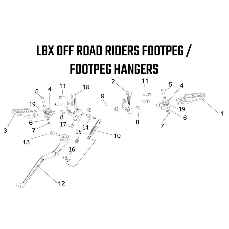 LBX Off Road Riders Footpeg / Footpeg Hangers
