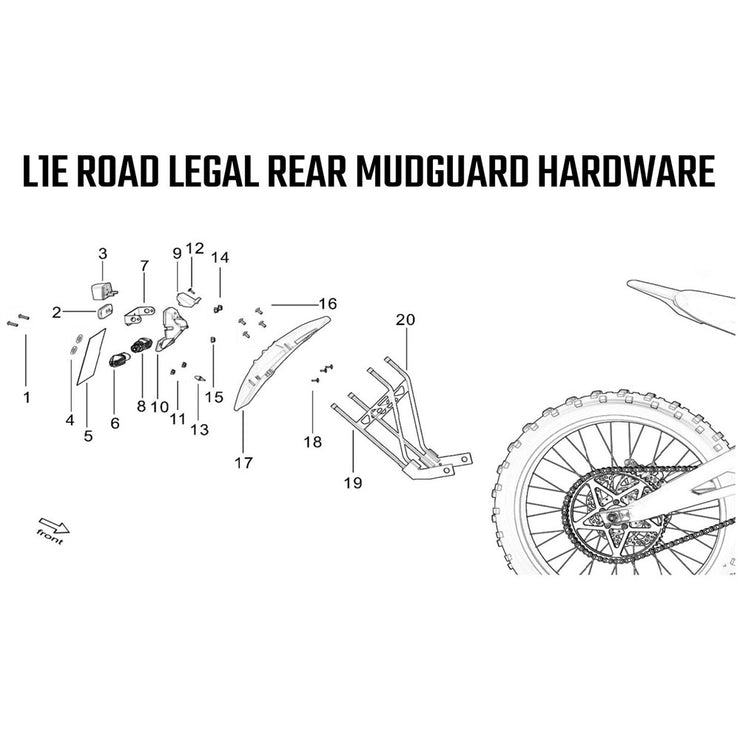 L1E Road Legal - Rear Mudguard Hardware